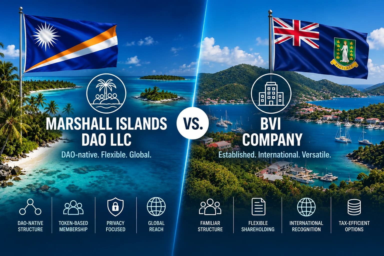 Marshall Islands DAO LLC vs. BVI Company: Web3 Entity Comparison