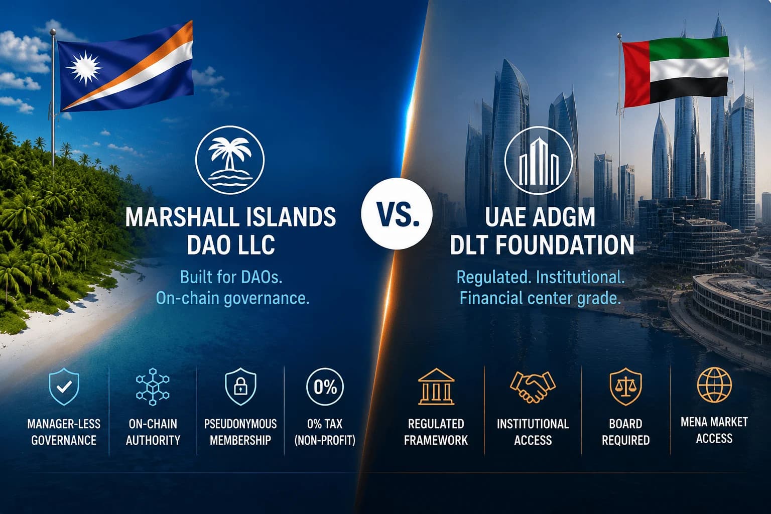 Marshall Islands DAO LLC vs. UAE ADGM: A Detailed Comparison