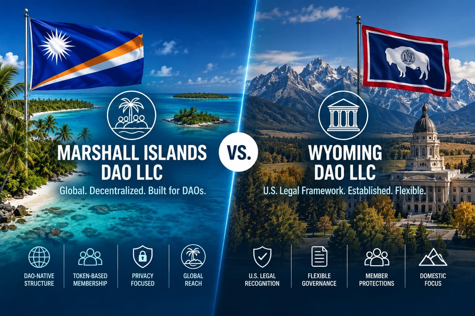 Marshall Islands DAO LLC vs. Wyoming DAO LLC: How the Structures Differ