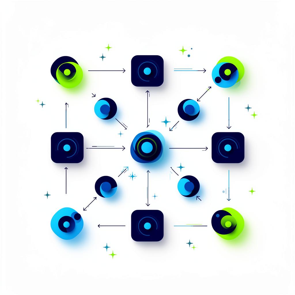 Abstract illustration of a coordinated grid of autonomous AI agent nodes
